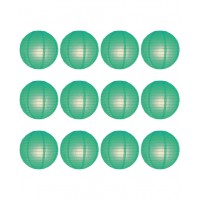 8" Paper Lantern Teal Regular Wire Value Pack (12 PCS)